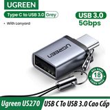 Đầu Chuyển USB C Sang USB 3.0 OTG UGreen US270 - Hàng Chính Hãng - Bảo Hành 18 Tháng Đổi Mới