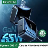 Củ Sạc Nhanh 65W GaN Quick Charge 4.0 3.0 Cổng Type C UGreen CD217 Cao Cấp - BH 18T Chính Hãng