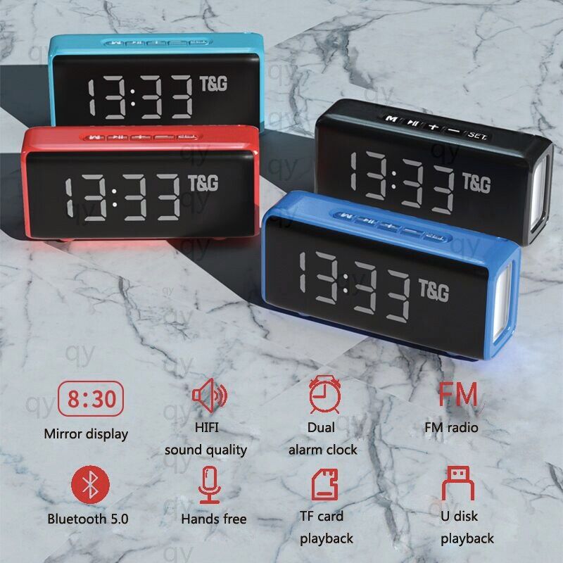  [Mã ELHACE giảm 4% đơn 300K] Loa Bluetooth Mặt Gương Có Đồng Hồ Siêu Sang, Âm Thanh Hay - T&G Chính Hãng 