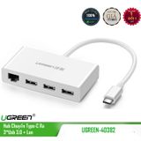  Adapter Chuyển Usb Type_C Ra 3 Cổng Usb 3.0 Và Cổng Lan Ugreen 40382 