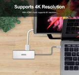 UNITEK Y9117 - Hub Ethernet USB-C được hỗ trợ 4 trong 1 với HDMI