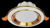 Đèn led âm trần downlight viền vàng- tròn - hiệu HPELECTRIC - (9w/ 7w )- chip led SMD -  Taiwan/Korea   tuổi thọ 30,000 giờ, Mã SP H162'