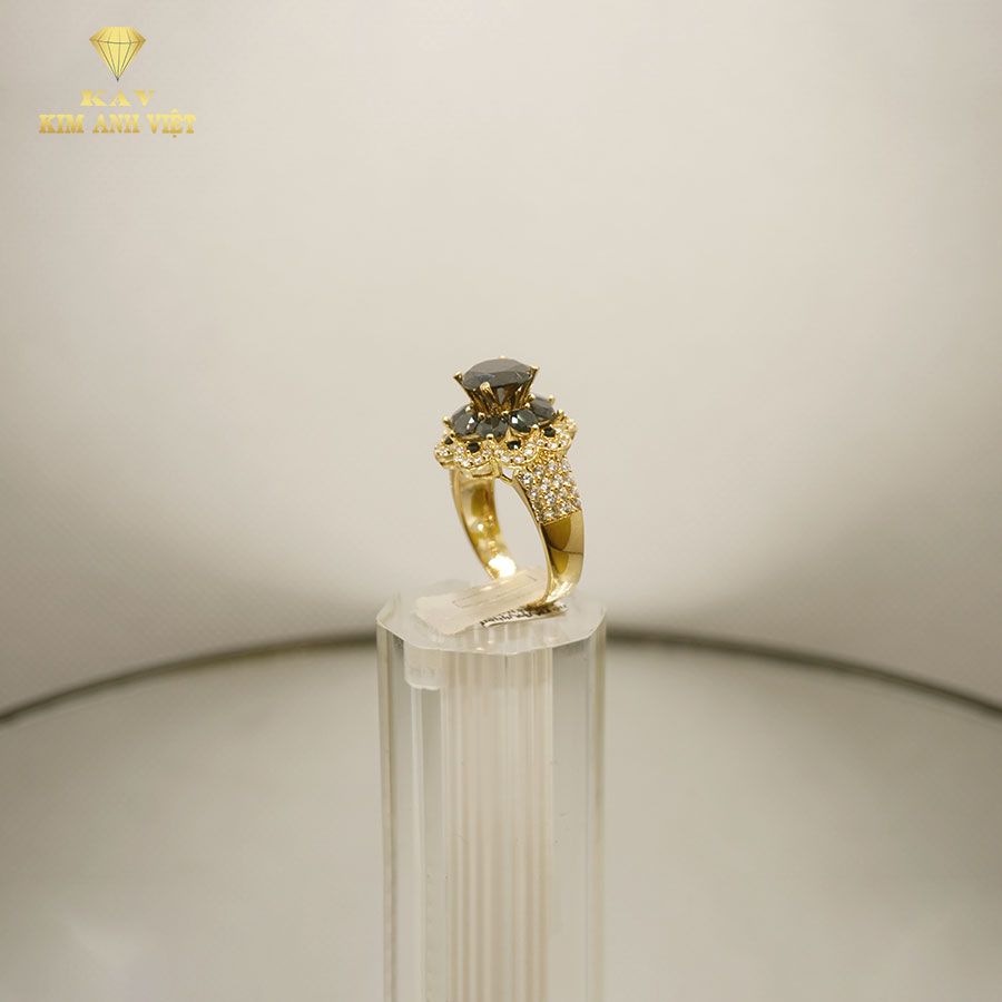 Nhẫn Nữ Vàng 18k hột cao đài ngôi sao - 002