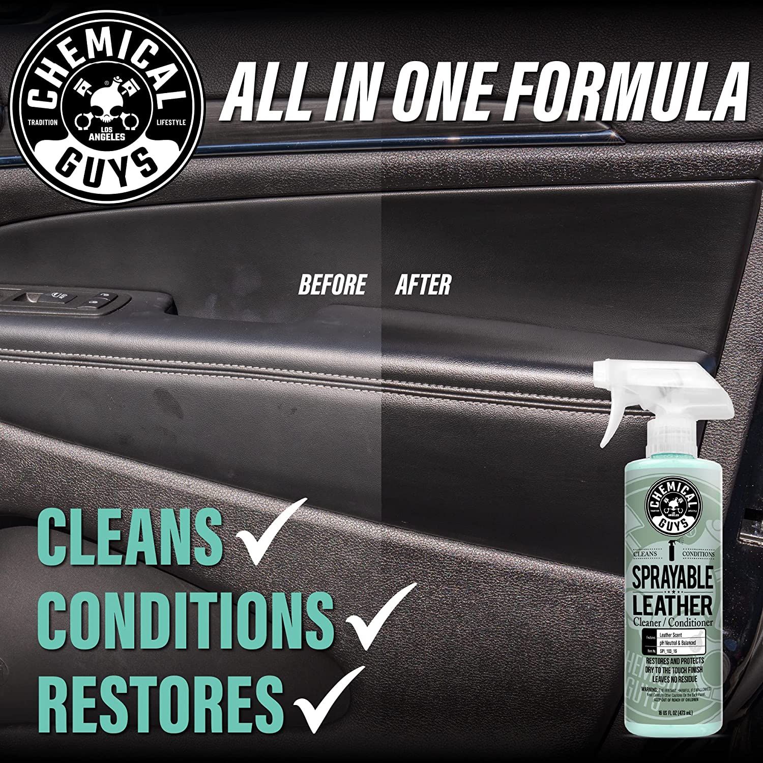 Dung Dịch Vệ Sinh & Dưỡng Da - Chemical Guys 2 in 1 Sprayable Leather