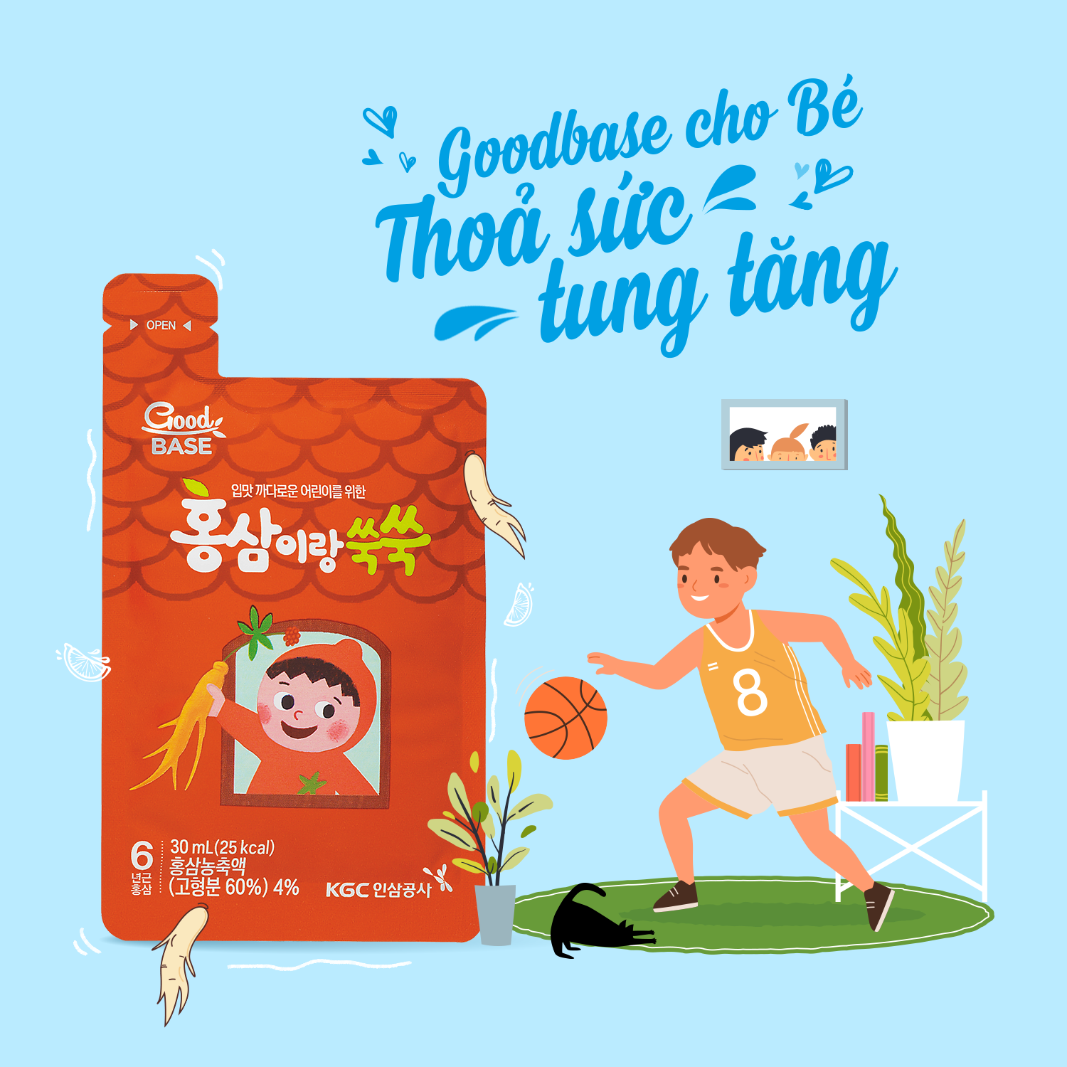  [6 Tuổi Trở Lên] Hồng Sâm Trẻ Em Goodbase KGC Cheong Kwan Jang (28 Gói) 