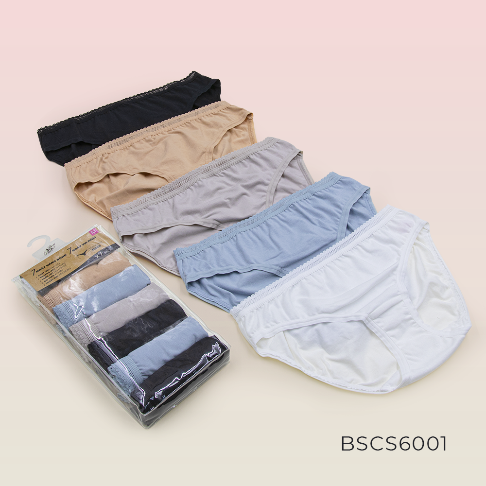 Combo 7 quần lót cotton lưng vừa - BSCS6001