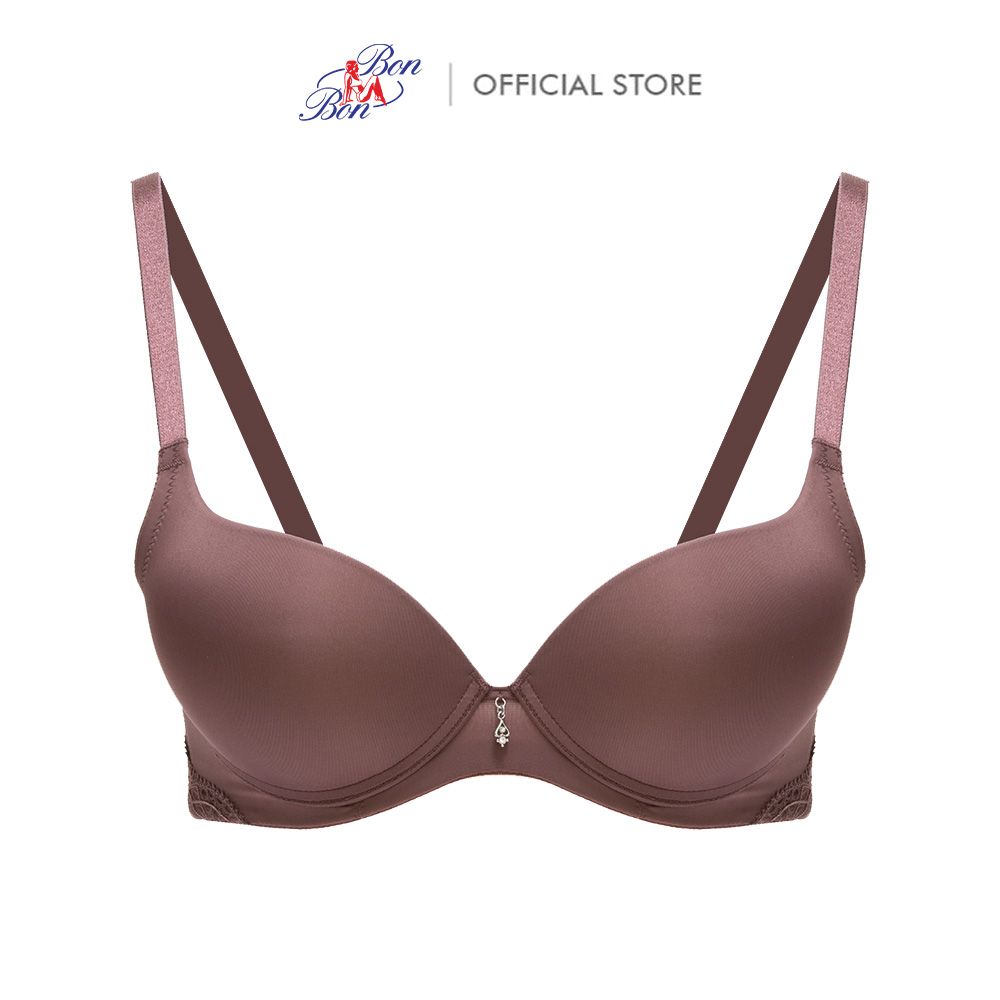 Áo lót mút dày, cúp trơn, dây lưng phối ren - BV35169