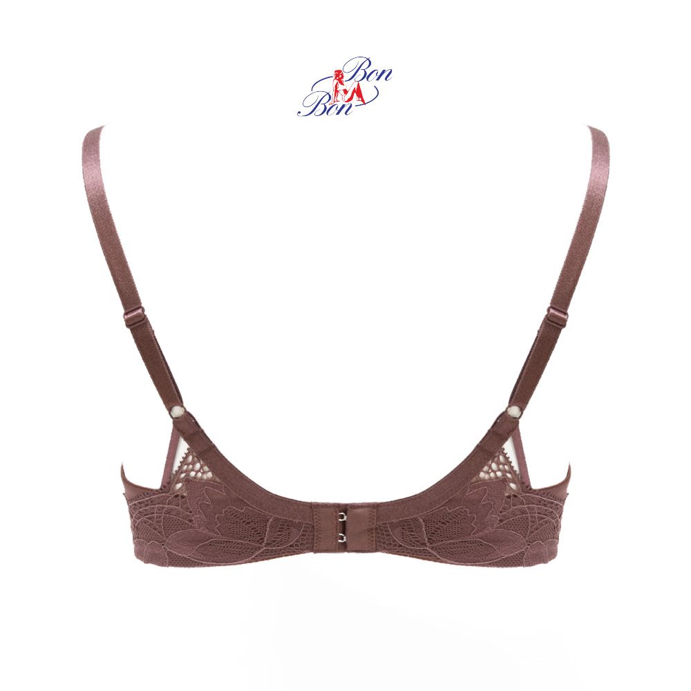 Áo lót mút dày, cúp trơn, dây lưng phối ren - BV35169