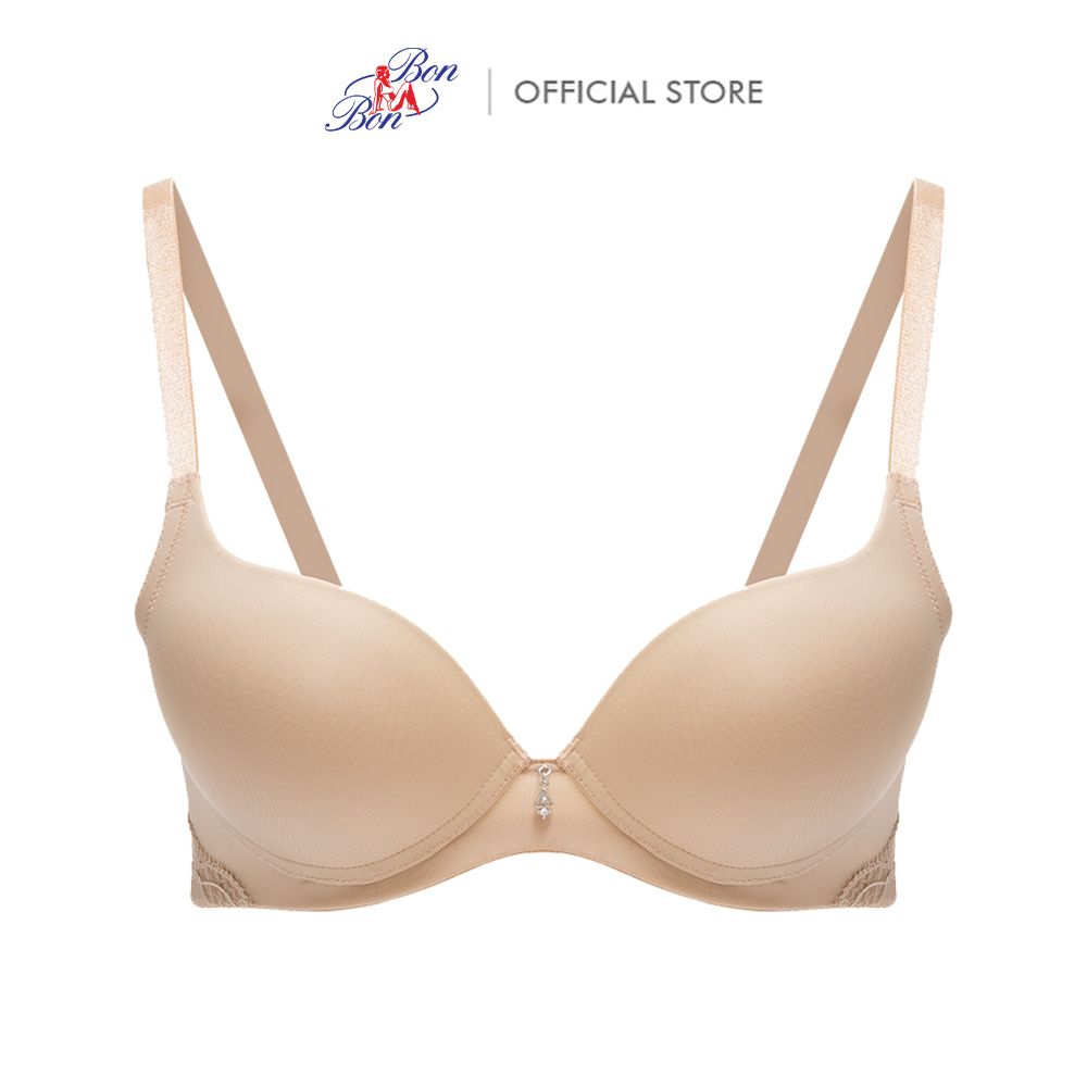 Áo lót mút dày, cúp trơn, dây lưng phối ren - BV35169