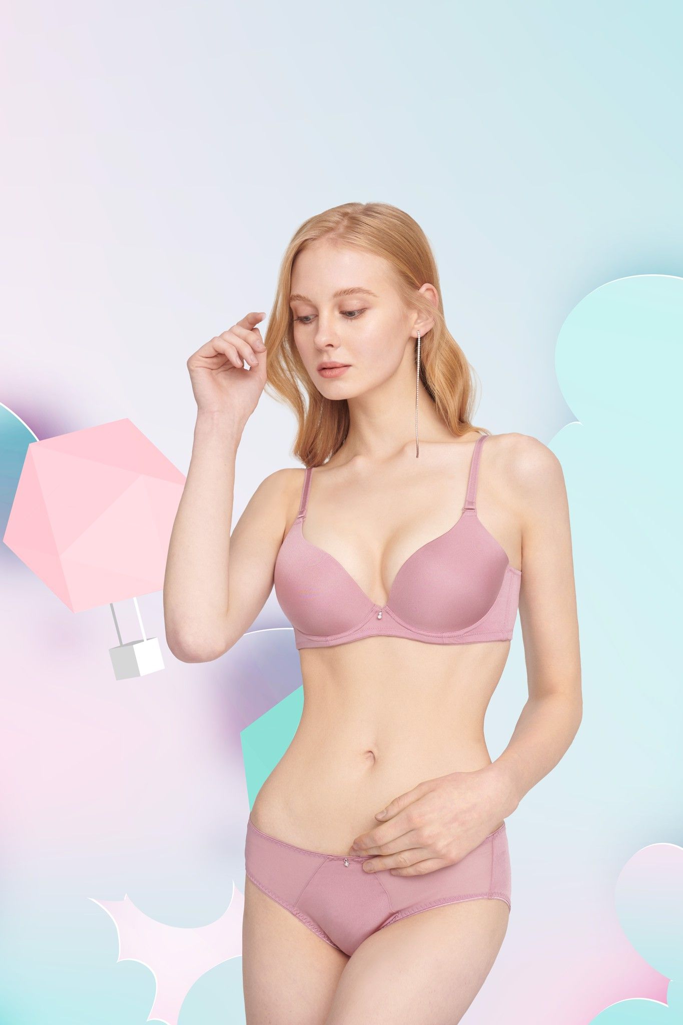 Áo ngực mút vừa, vải trơn mịn - BV35139