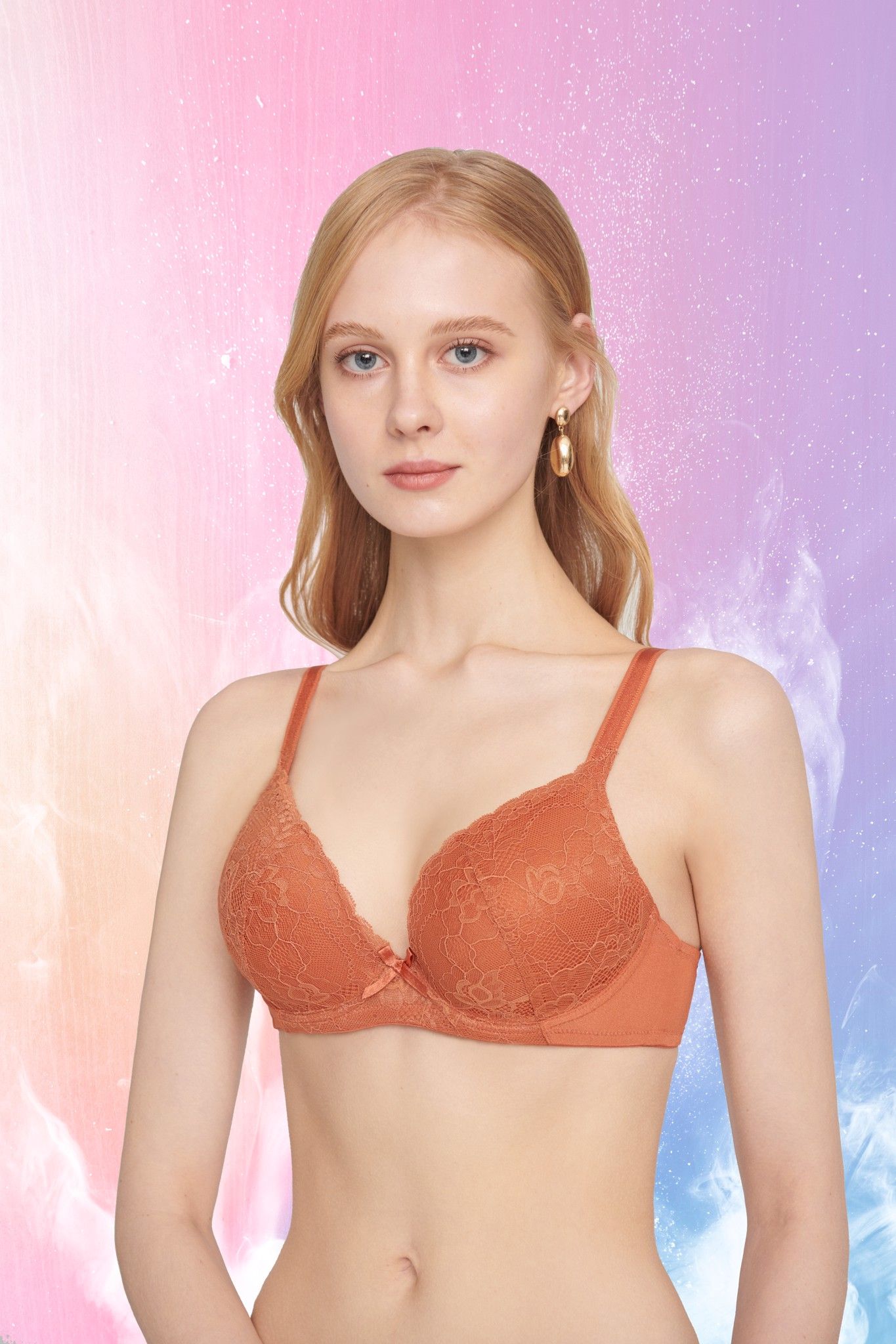 Áo ngực mút vừa, ren phủ cúp - BV35141