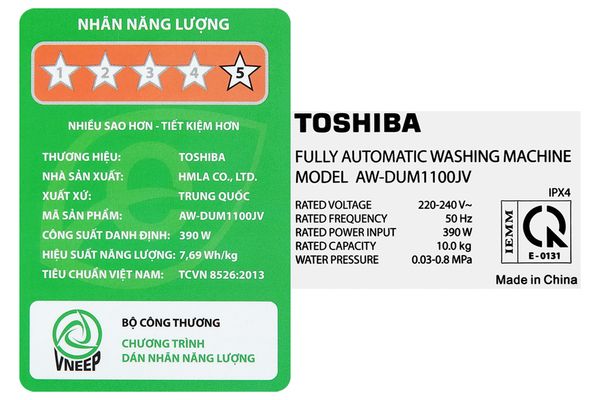 Máy giặt Toshiba Inverter 10 Kg AW-DUM1100JV(SG)