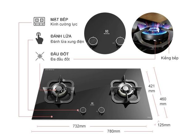 Bếp gas âm đôi Electrolux EGT7828CK