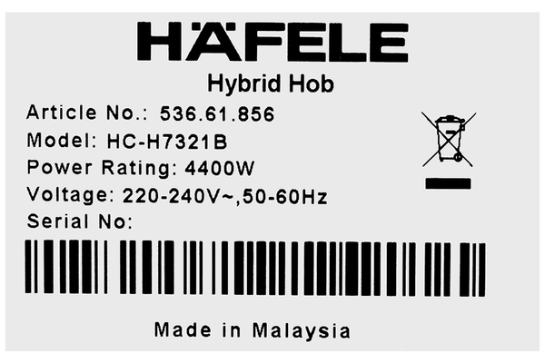 Bếp từ hồng ngoại Hafele HC-H7321B/ 536.61.856