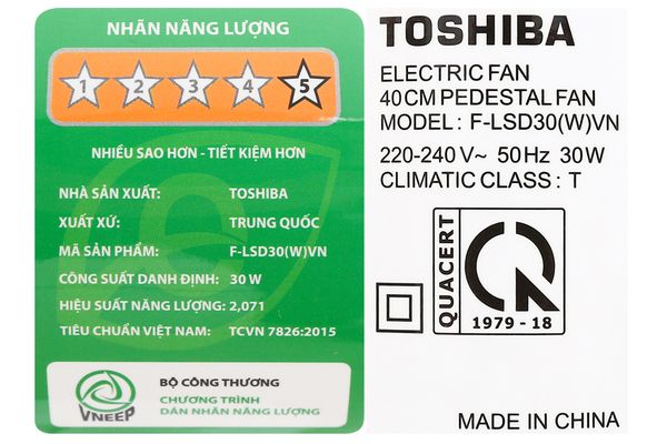 Quạt đứng Toshiba F-LSD30(W)VN