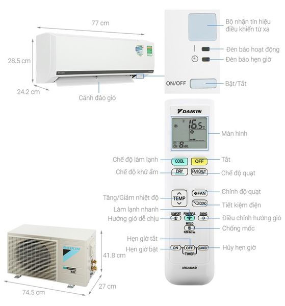 Máy lạnh Daikin Inverter 2 HP FTKB50YVMV