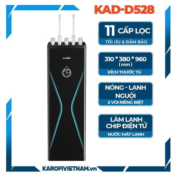 Máy lọc nước RO nóng nguội lạnh nguội Karofi 11 lõi KAD-D528