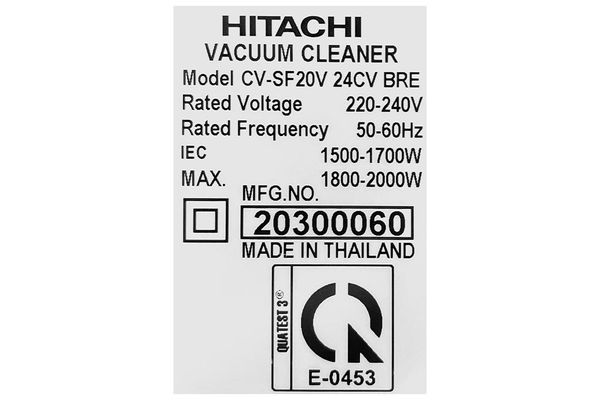 Máy hút bụi Hitachi 2000W CV-SF20V 24CV (BRE)