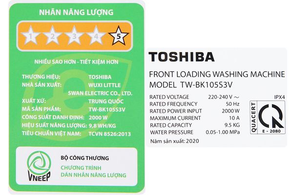 Máy giặt Toshiba Inverter 9.5 Kg TW-BK105S3V(SK)