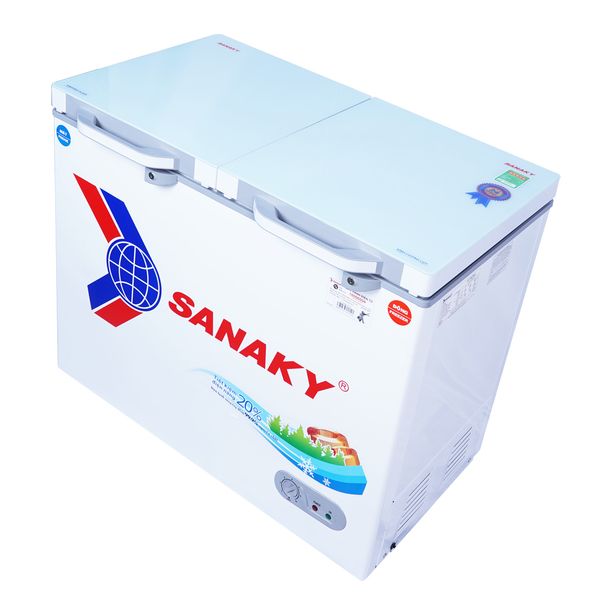 Tủ đông mặt kính cường lực Sanaky 195 Lít VH-2599W2KD