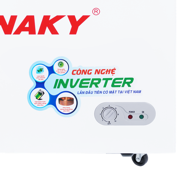 Tủ đông mặt kính cường lực Sanaky Inverter 195 Lít VH-2599W4K