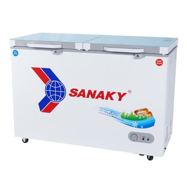 Tủ đông mặt kính cường lực Sanaky 260 Lít VH-3699W2KD