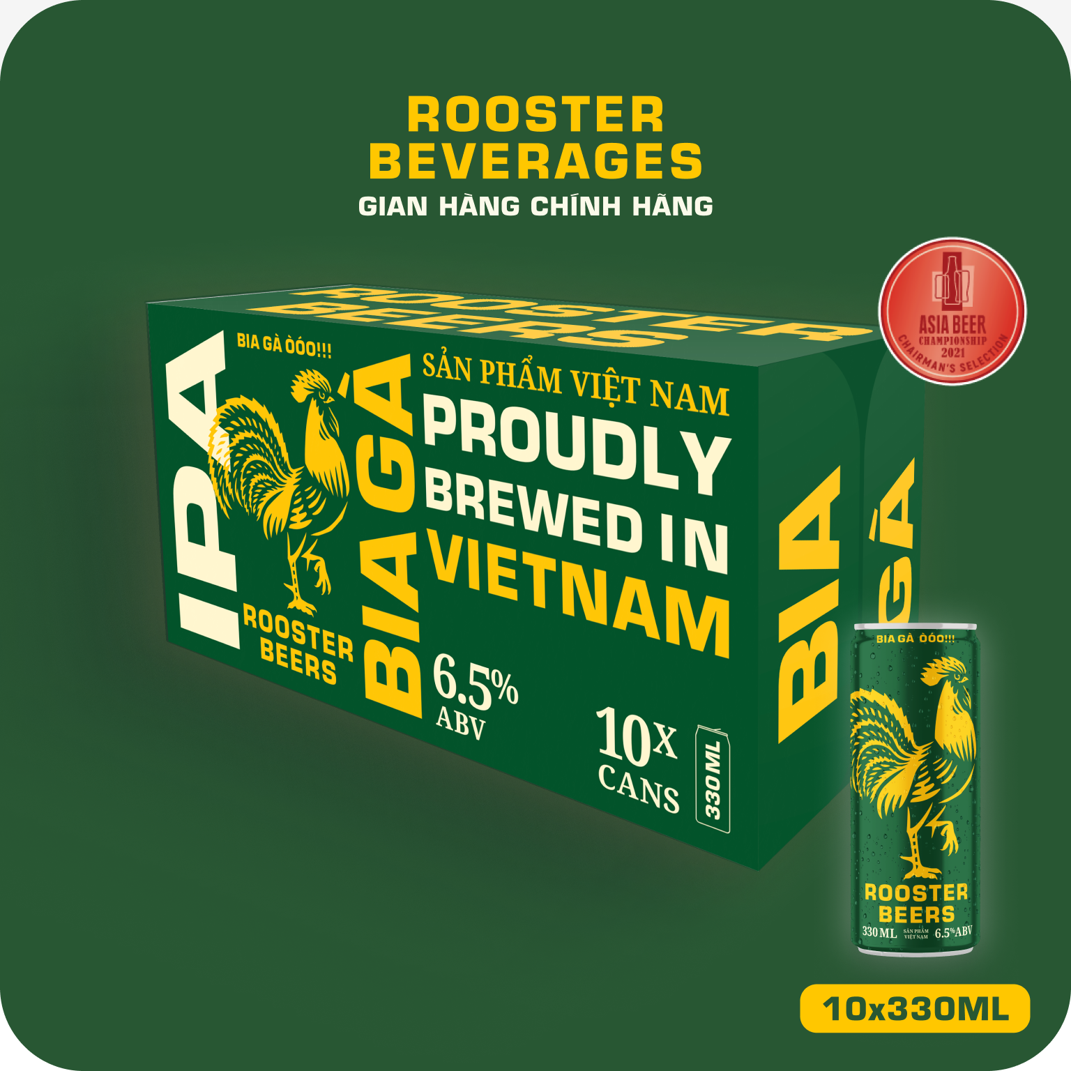 Rooster Beers IPA - Thùng 10 Lon Cao Sleek Can (330ml)