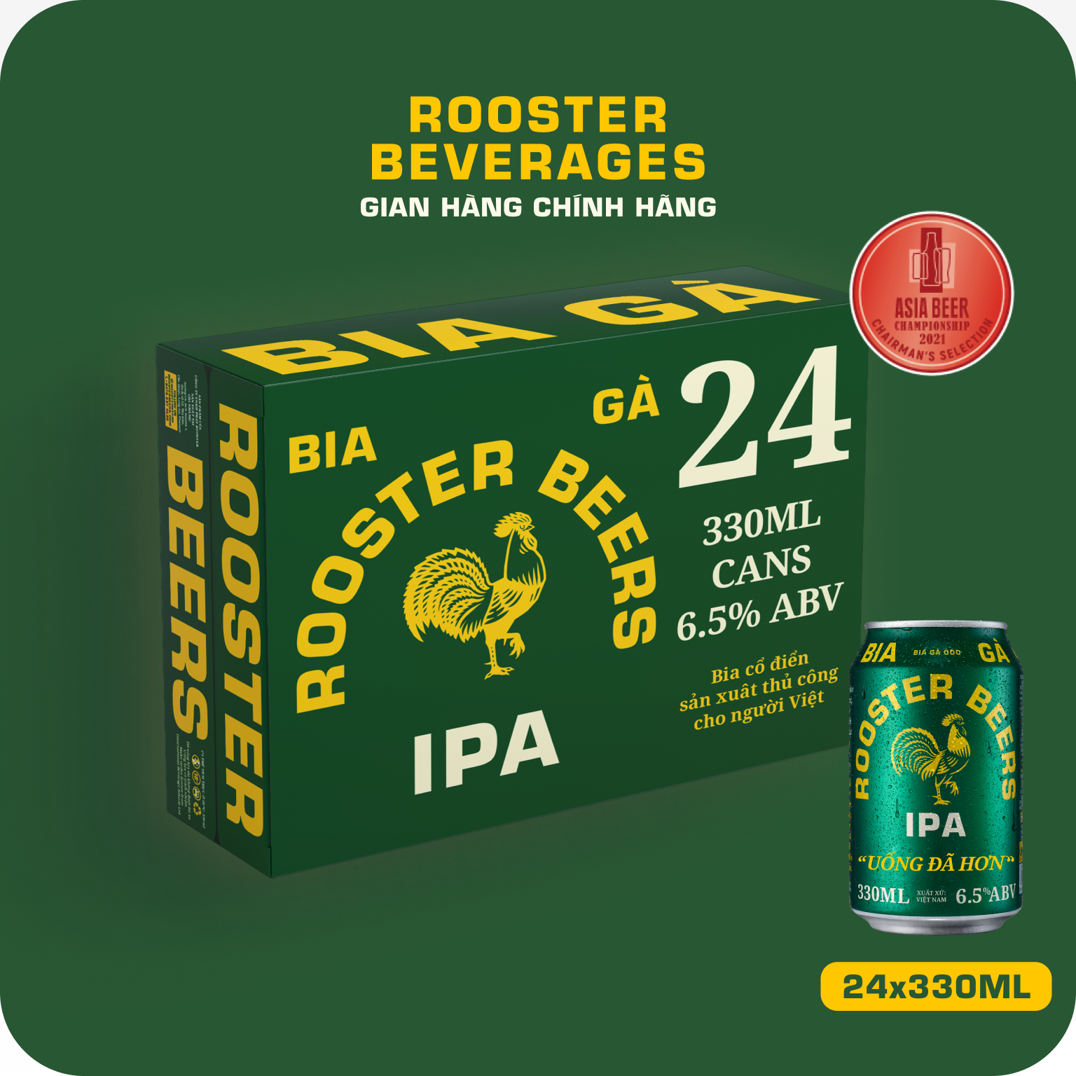 Rooster Beers IPA - Thùng 24 Lon (330ml)