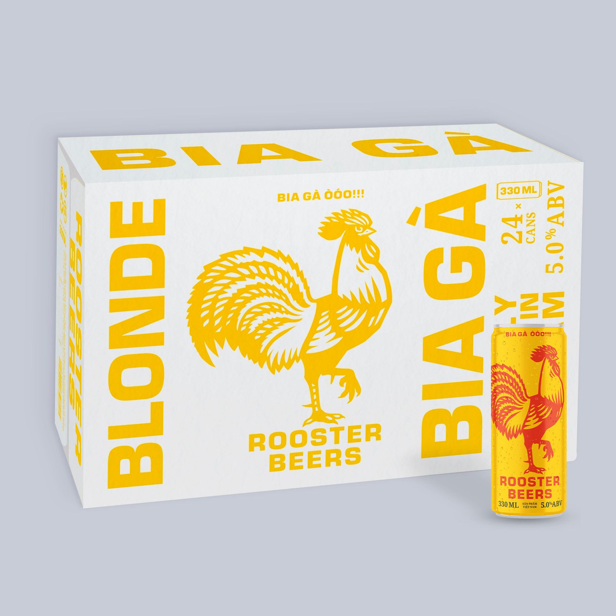  Rooster Beers Blonde - Thùng 24 Lon Cao Sleek (330ml) 