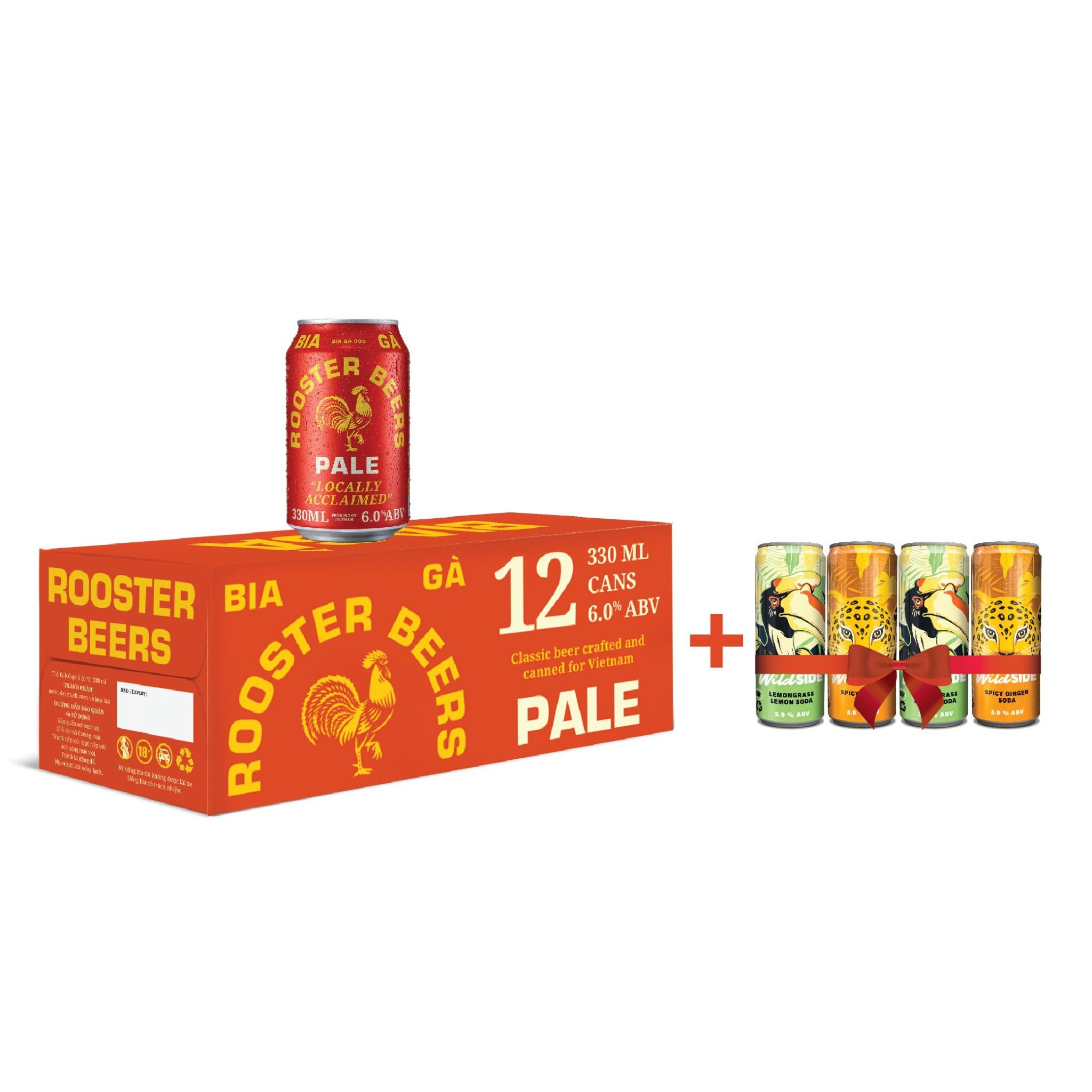  [TẶNG 4 LON SODA] Rooster Beers Pale - Thùng 12 Lon (330ml) 