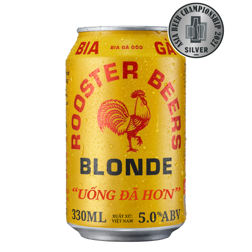  [TẶNG 2 LY] Rooster Beers Blonde - Thùng 24 Lon (330ml) 