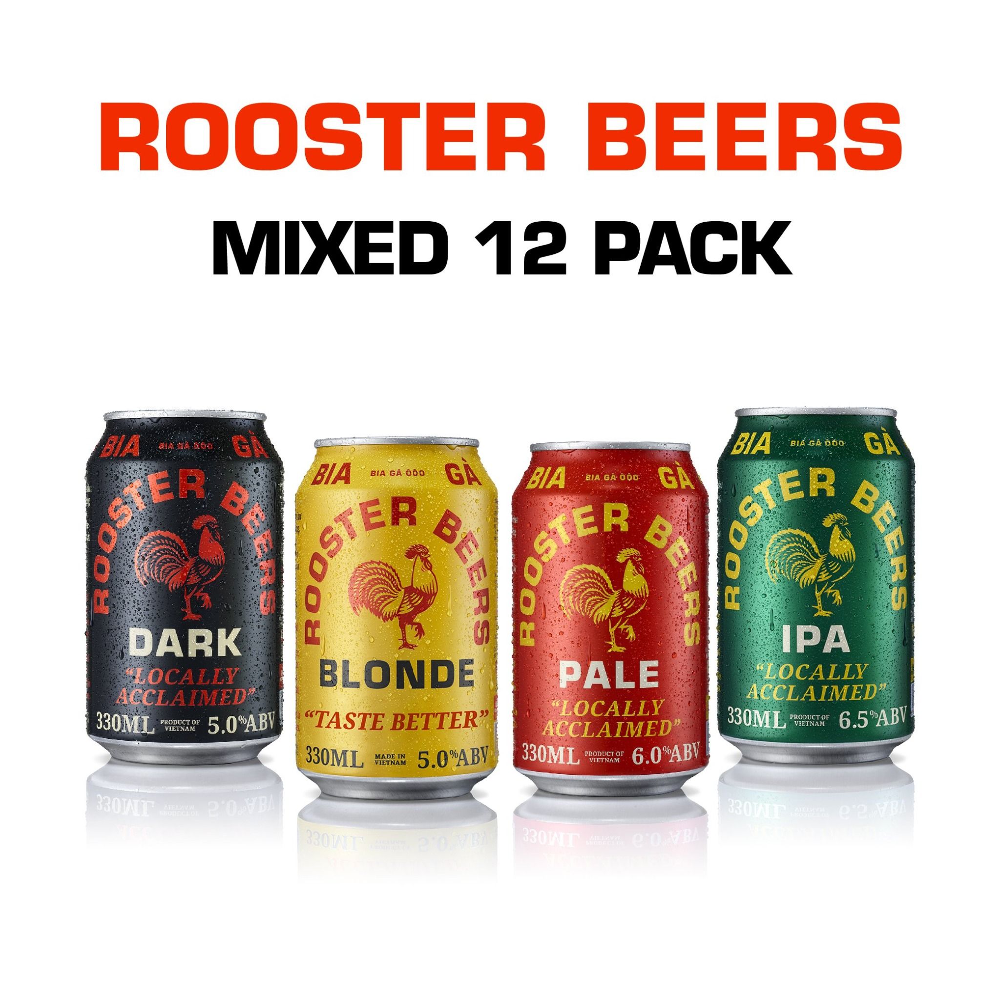  [TẶNG 4 LON SODA] Rooster Beers Thùng 12 Lon MIX 