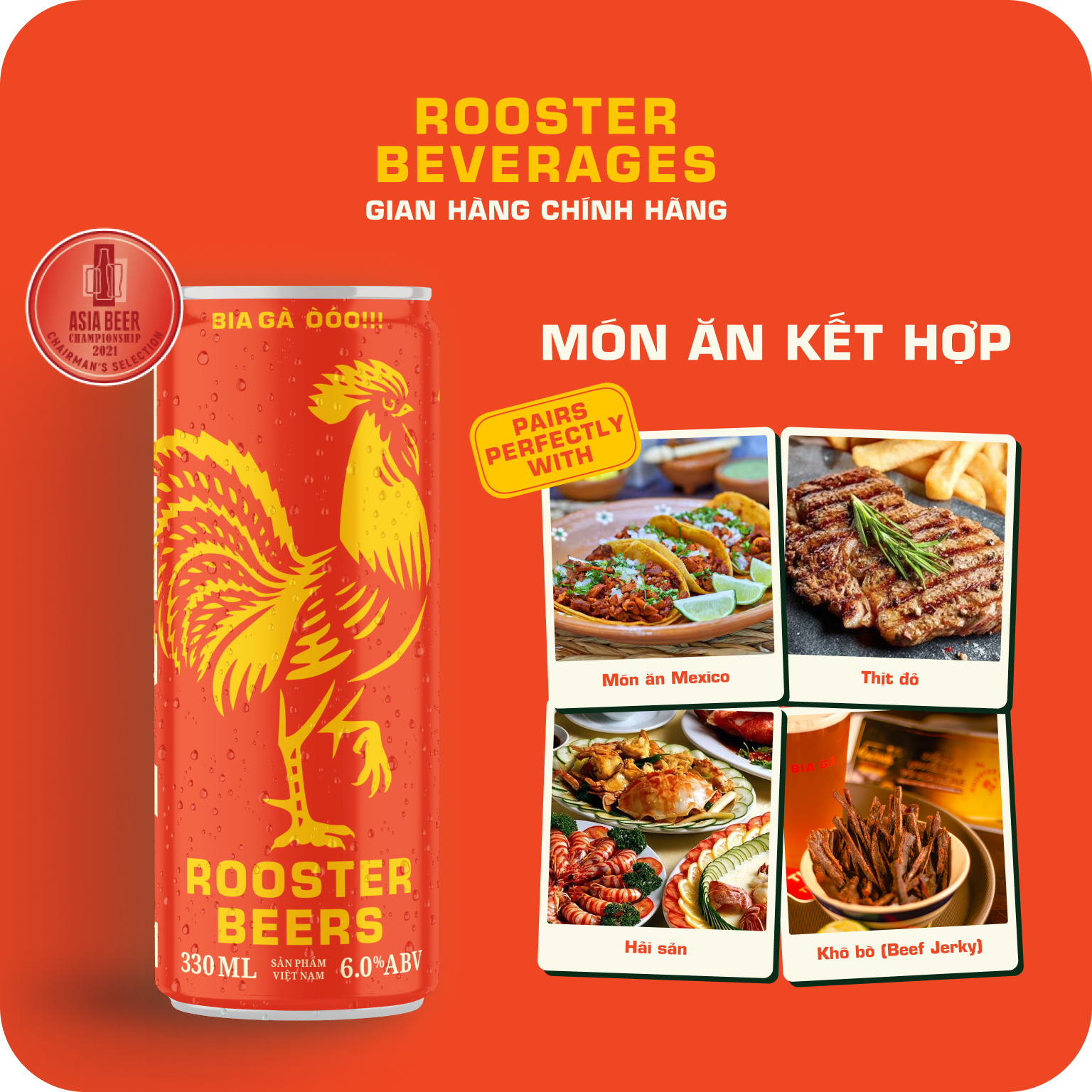 Rooster Beers Pale - Thùng 10 Lon Cao Sleek Can (330ml)