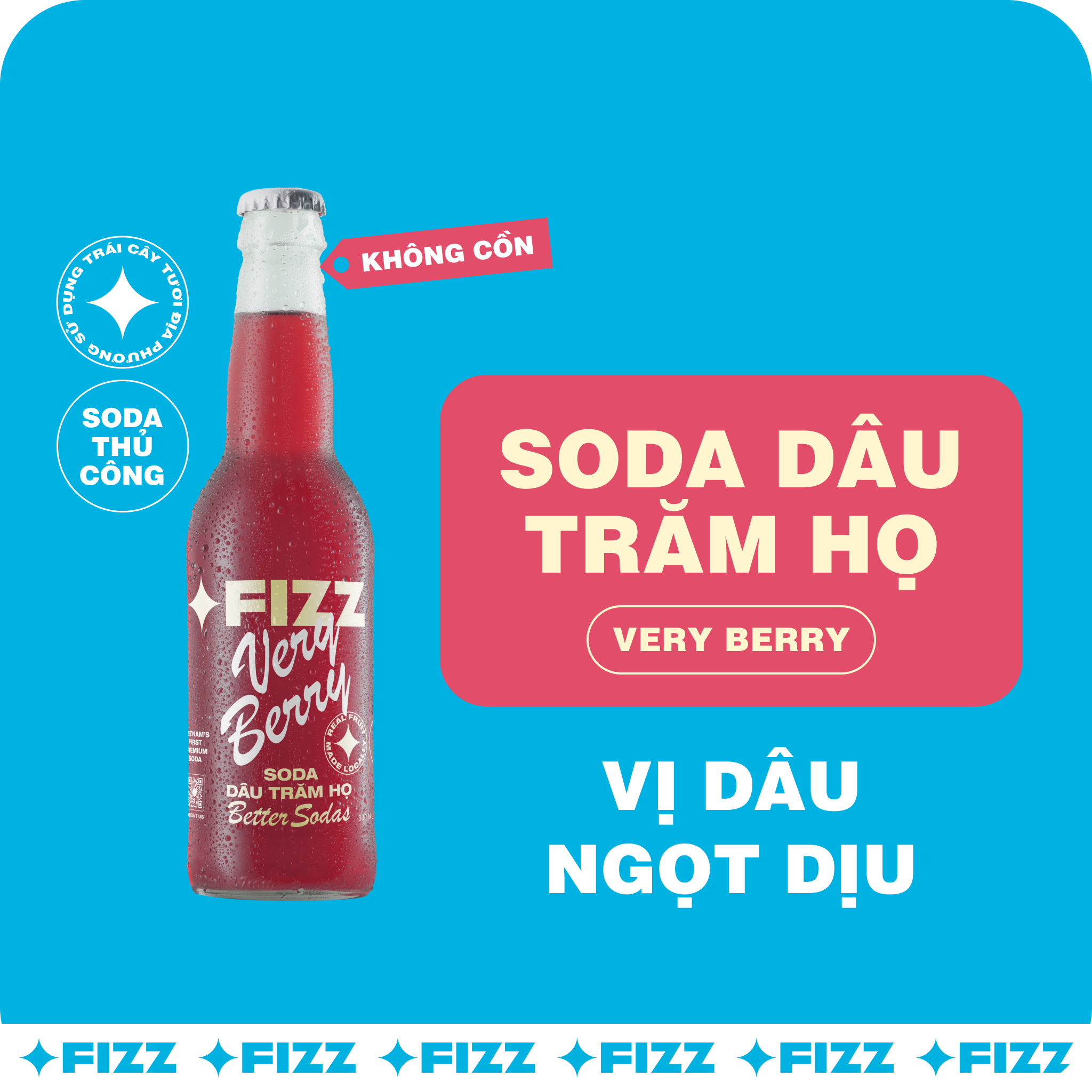 Fizz Soda Mix Nhiều Vị - Thùng 16 Chai 330ml