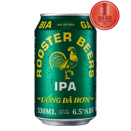  [TẶNG 2 LY] Rooster Beers IPA - Thùng 24 Lon (330ml) 