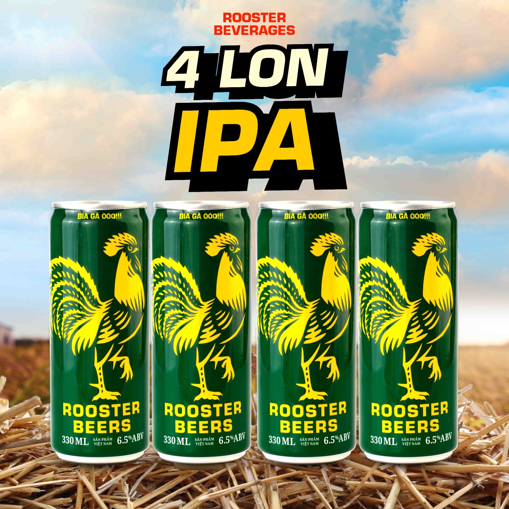 Rooster Beers set 4 Lon Các Loại - 4 Cans