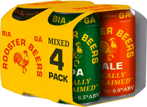 Rooster Beers Mix 3 Loại - Lốc 4 Lon (330ml)