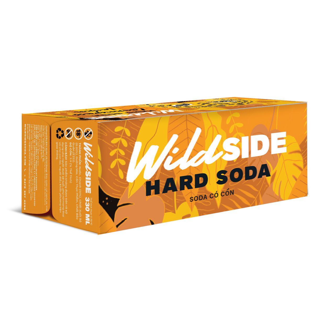  WildSide Vodka Soda Vị Gừng - Thùng 12 Lon (330ml) 