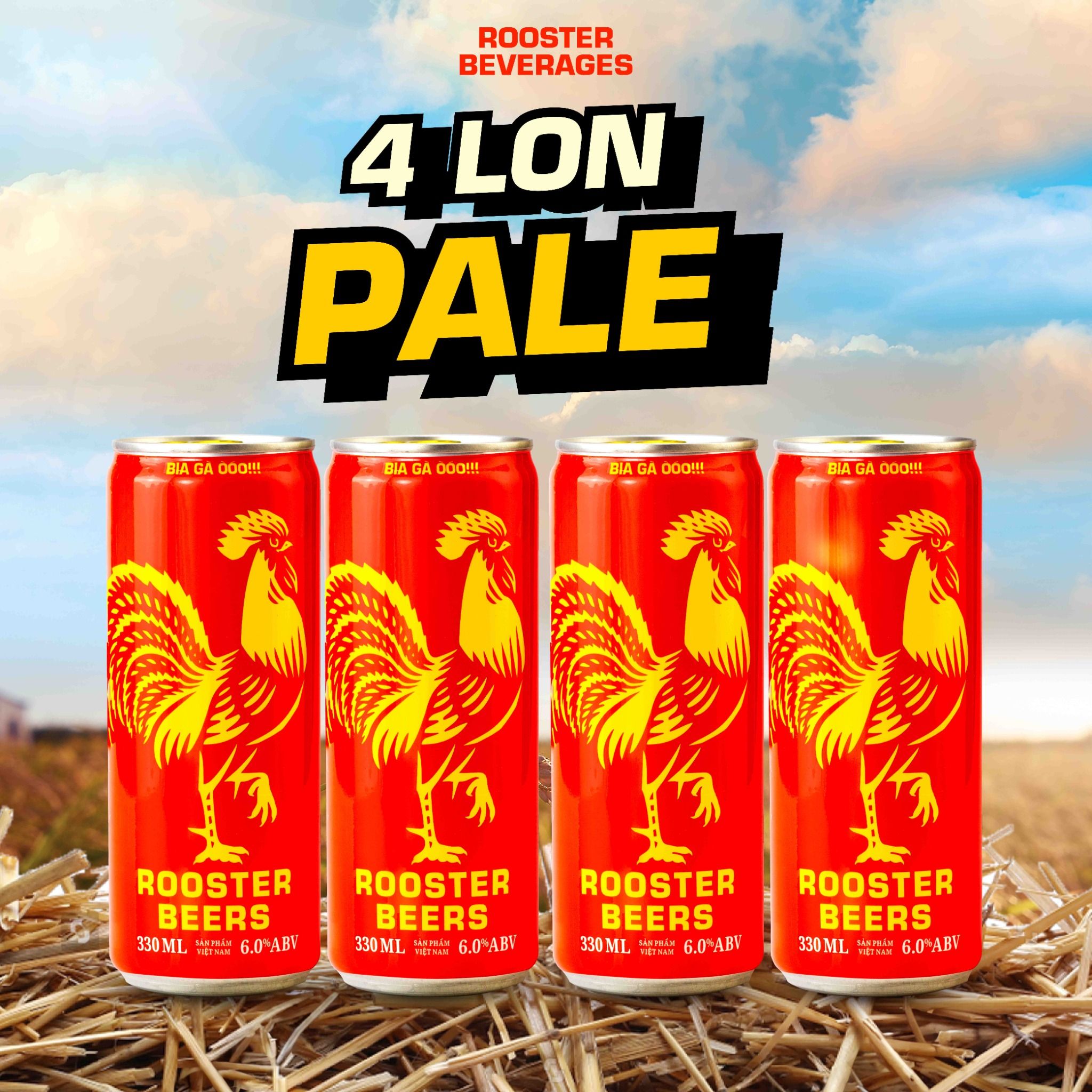 Rooster Beers set 4 Lon Các Loại - 4 Cans
