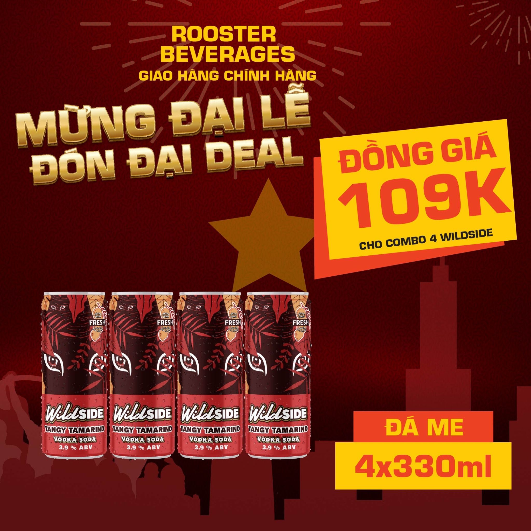WildSide Vodka Soda 4 Lon - 4 Cans (330ml)
