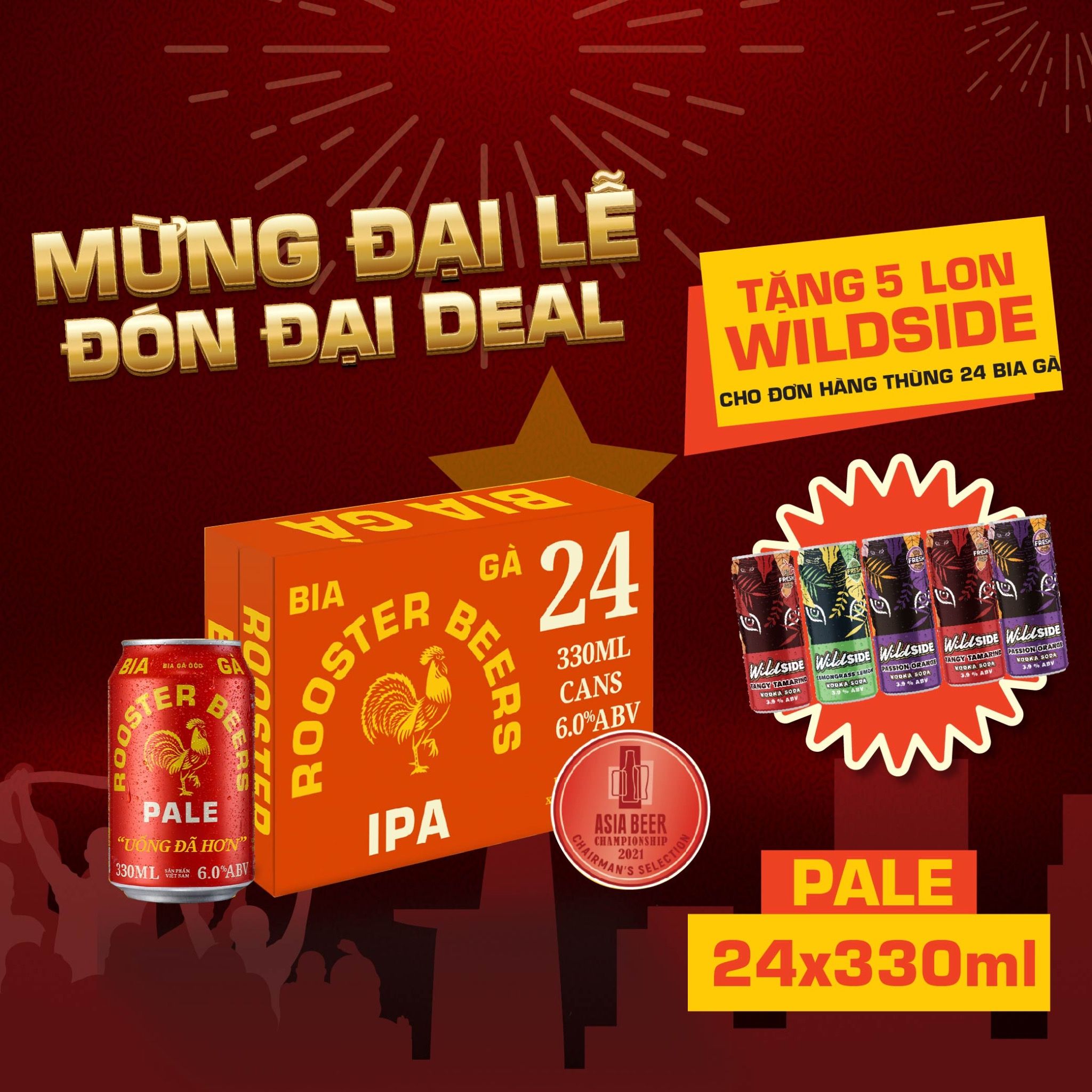 Rooster Beers Pale - Thùng 24 Lon (330ml)