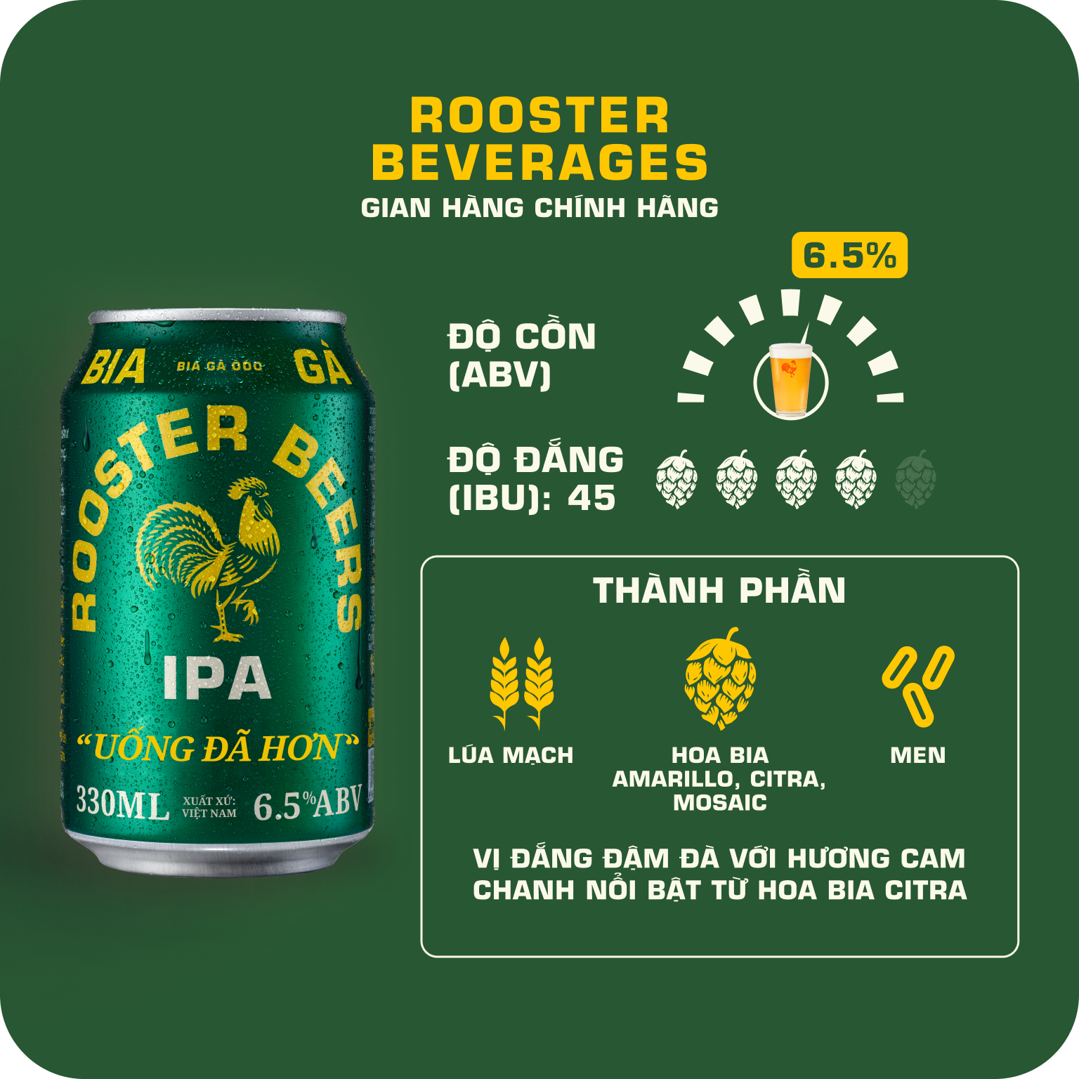 Rooster Beers IPA Lốc 4 lon