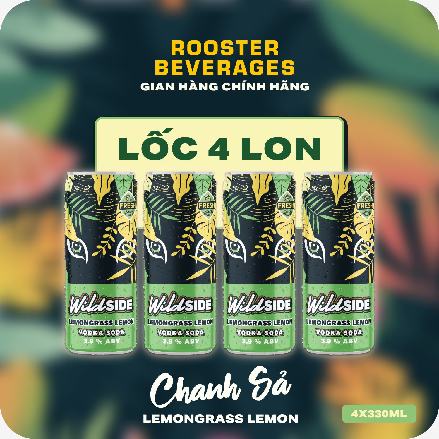 WildSide Vodka Soda 4 Lon - 4 Cans (330ml)