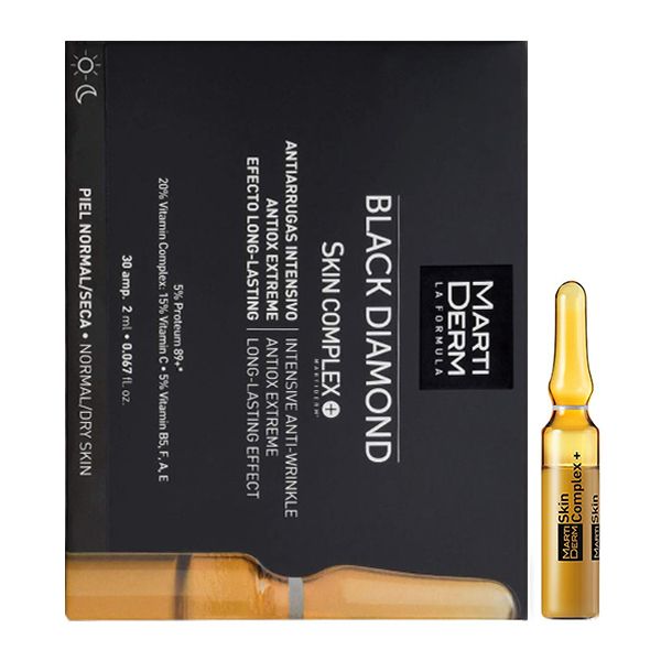 Ampoule Chống Oxy Hoá, Trẻ Hóa & Làm Sáng Da 5% Proteum 89+, 20% Vitamin Complex - MartiDerm Black Diamond Skin Complex+ (2ml)