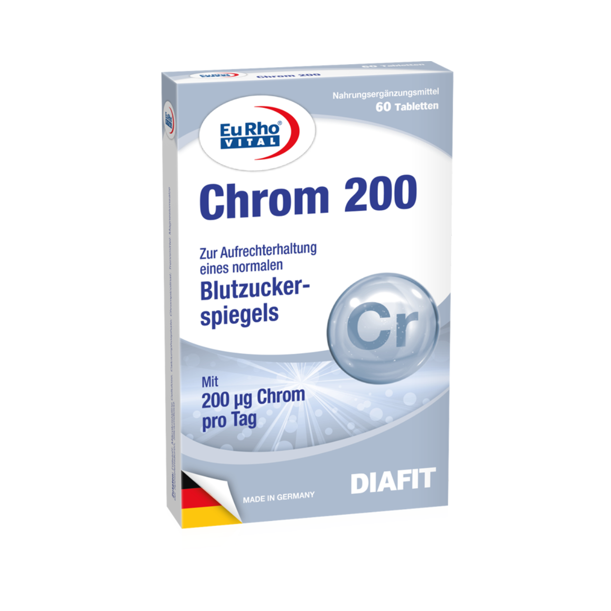 Thực phẩm bảo vệ sức khỏe: EuRho® Vital Chrom 200 - Cải thiện độ nhạy Insulin, giảm tình trạng cao huyết áp