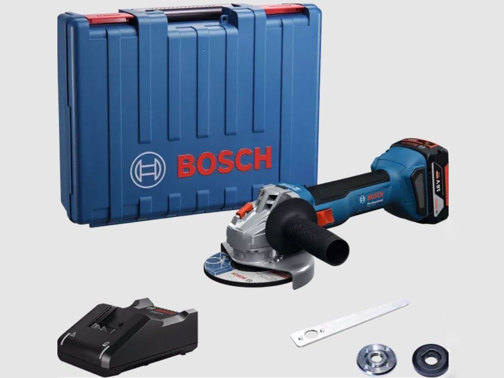 MÁY MÀI GÓC 100MM DÙNG PIN BOSCH GWS 18V-8 (06019N90K1 - 2 pin 2Ah, 1 sạc)