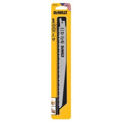 Lưỡi máy cưa kiếm cắt gỗ 9in 6TPI Dewalt, Model: DWAR596P5