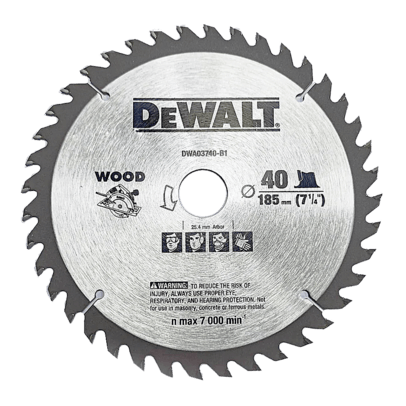 Lưỡi cưa gỗ 7-1/4 in.x1 in.184x25.4mm, 40T Dewalt DWA03740-B1