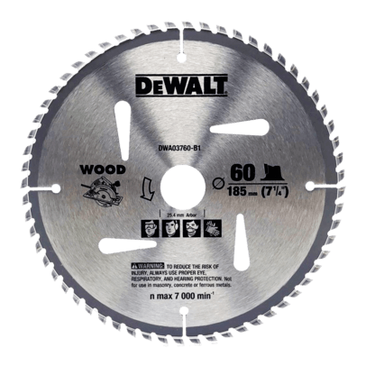 Lưỡi cưa gỗ 7-1/4 in.x1 in.184x25.4mm, 60T Dewalt DWA03760-B1 