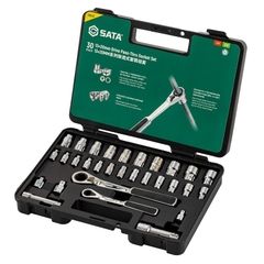 Bộ đầu tuýp 13-20mm 1 bộ 30 cái SATA 09132 - 30PC. 13X20MM DR. PASS-THRU RATCHET SET